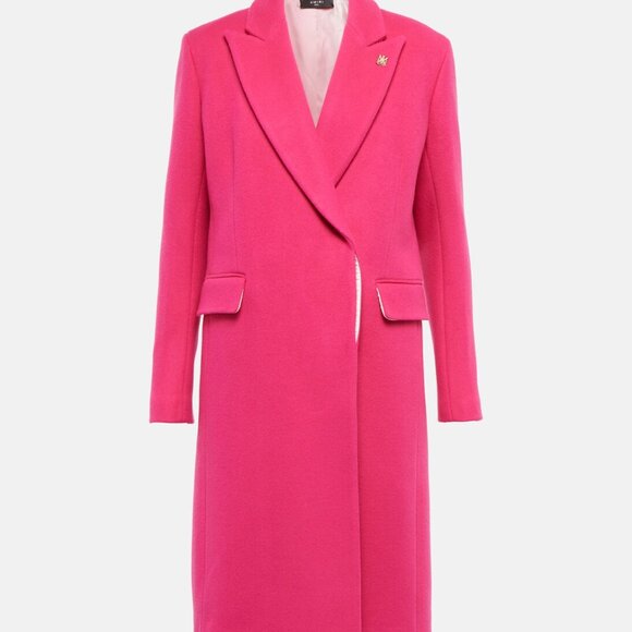Amiri Long Wool Coat Fuchsia Pink XS Italy - Picture 1 of 8